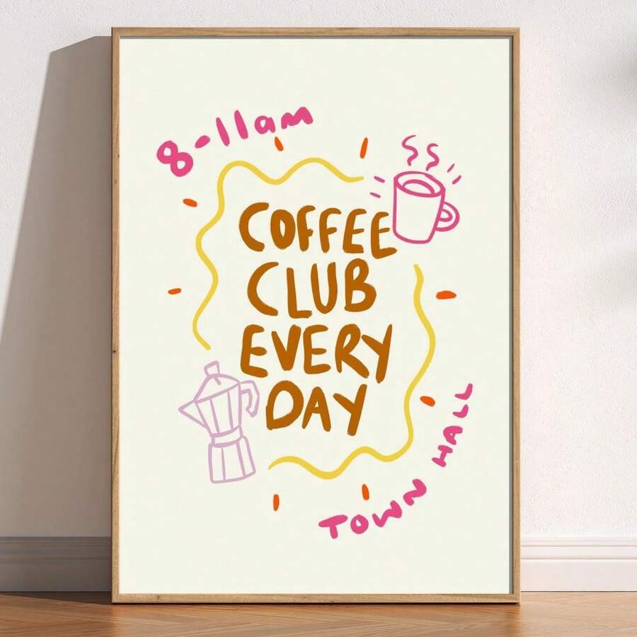 "1pc Coffee Club Print: Graffiti Art Retro Kitchen Cafe"