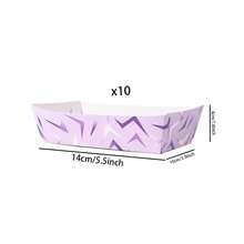 10/20/50pcs, Purple Lightning Pattern Party Fry Boxes, Paper Popcorn Boxes, K-Pop Themed Paper Snack Trays,Disposable Paper Boat-Shaped Food Trays For Dancers & Singers, Purple Paper Food Trays For Birthday Party,Chips Fries Serving Supplies - View 7