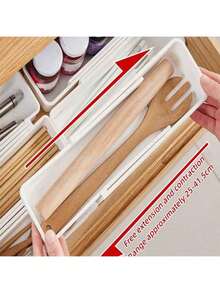 1 Giá đựng dụng cụ nhà bếp có thể mở rộng, dùng để sắp xếp dụng cụ nhà bếp, bát đĩa và đồ trang trí, phù hợp với tủ hoặc ngăn kéo, trang trí mùa thu | trang trí ngày lễ | trang trí phòng | trang trí nhà cửa | trang trí phòng ngủ mùa thu - trắng - Xem 6