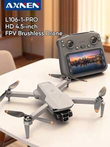 AXNEN 2026新款L106MAX EIS防抖无刷四轴飞行器无人机，可调节镜头，4.5英寸FPV彩色屏幕，无刷电机，四轴避障，5G WiFi，圣诞节和节假日完美礼物 - 彩色 - 查看 12