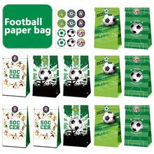 12pcs World Cup Football Party Supplies, Football Field Gifts, Kraft Paper Bags, Stickers, Set Packaging Bags - Multicolor - View 1