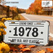 1 Piece, Vintage 1978 Aluminum Sign, Home Decoration, Birthday Gift (6inch X 12inch), Vintage Wall Art, Industrial Style Sign, Gift For Vintage Lovers, Bar Wall Decoration, Men's Space Wall Decoration, 2D Flat Print, Outdoor Wall Decoration, For Decorative Purposes Only - Style 1 - View 2