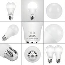 5个装 Kasotile 12W 感应灯泡，自动黄昏到黎明开关，E26 灯座，相当于 100W 白炽灯，1000 流明，6000K 冷白光，适用于门廊、车库、走廊、楼梯，UL 认证，3 年质保 - 白色 - 查看 5