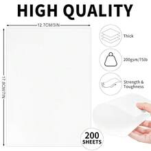 Sheets White Cards Blank - 5''x7'' White Card Stock 200gsm/75lb Thick Paper Cardstock, Heavy CardStock Blank For Wedding Invitations, Index Cards, Greeting, Note -PAP07200200 - Trắng [75lb/200gsm] - Xem 3