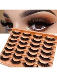 14 Pairs 8D Russian Faux Eyelashes - Fluffy & Thick, Striped Design Enhances 3D Effect, Instantly Brightens Eyes - View 8