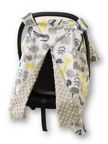 1pc Baby Carrier Cover, Cartoon Print, Sun Shade, Safety Seat Cover - Multicolor - View 11