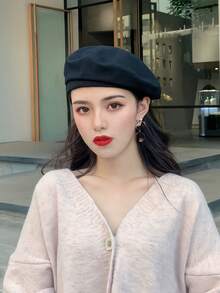 1顶韩式复古八角贝雷帽，质地柔软，休闲百搭，适合春秋季佩戴，适合小脸型，时尚的画家帽，是外出、聚会和派对的绝佳礼物 - 彩色 - 查看 11