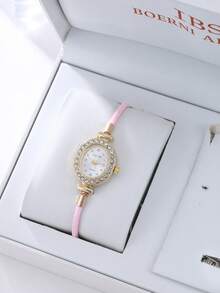 1pc Elegant Quartz Watch And Jewelry Accessory Set, Featuring A Stylish Round Women's Wristwatch And Rhinestone Bracelet. - Multicolor - View 15