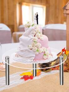 1pc Acrylic Round Display Stand, Desktop Organizer For Figurines, Cup Holder, Tiered Cake Stand, Detachable - Multicolor - View 8