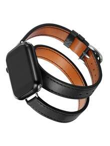 1PC Women Fashion Leather Watch Strap Compatible With IWatch 38mm 40mm 41mm 42mm 44mm 45mm 46mm 49mm, Stylish Black, Brown Leather Watch Band Compatible With Apple Watch Series Ultra 3/2/1 11 10 9 8 7 SE3 6 5 4 3 2 1, Fashion Smart Watchband Compatible With Apple Watch Bands, Bracelet Watch Strap Accessories - 38/40/41/42mm (S10/11) - View 4