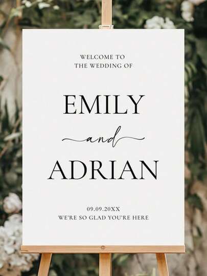 1 Stück personalisiertes Hochzeit Willkommensschild, Verlobungs-Willkommensschild, Party Dekoschild, in verschiedenen Größen erhältlich, personalisiertes Hochzeitsempfangsschild, personalisierte Braut & Bräutigam Fotoprops, niedlich, modern, personalisiert, einzigartig, ideal als Geschenk für ihn, ideal als Geschenk für Freunde, geeignet für Jahrestag, Geburtstag, Einweihung, Abschluss, einsetzbar in Küche, Esszimmer, Schlafzimmer, Büro, Wohnzimmer, Zuhause, Garten, Teeraum, bedrucktes Grafik