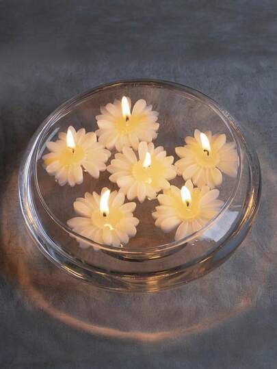1 pieza Velas flotantes perfumadas de margarita, velas flotantes de manzanilla en agua, adecuadas para decoración del hogar, bodas, decoraciones de propuesta/aniversario, ocasiones festivas, decoración del hogar, noches románticas, decoraciones de propuesta/aniversario, fiestas y regalos festivos.