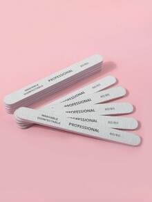 5/10pcs 80/80 Grit Straight Nail File, Professional Nail Care - Multicolor - View 1