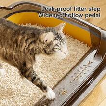 High-Sided, Enclosed Large Cat Litter Box, Anti-Splash & Odor, Thick Pet Supplies - L - View 4