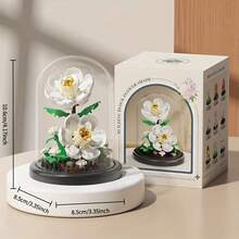 ABS桌面花卉装饰模型,可拼搭积木,DIY盆栽,节日礼物,益智组装玩具。适合作为返校礼物、亲子互动玩具、公司活动玩具。可用于桌面、房间和窗台装饰。万圣节/圣诞节礼物,减压玩具。 - 彩色 - 查看 6