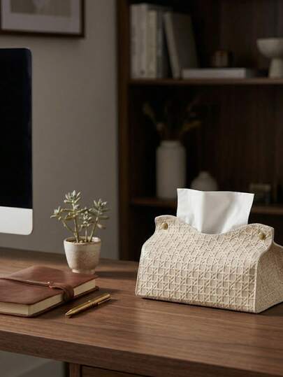 1pc Ins Style High-Quality PU Leather Tissue Box, Minimalist Solid Color Tissue Paper Holder For Living Room Coffee Table, Nordic Design, Elegant Neutral Home Decor Accessory, Premium Leatherette Finish, Sleek Compact Tabletop Organizer, Durable Gift For Apartment And Studio, Clean Lines, Modern Scandi Accent, Perfect For Living Room, Bedroom, Or Office Desk, Elevates Minimalist Aesthetics, Easy Clean, Non-Slip Base, Keeps Tissue Accessible And Hidden Away