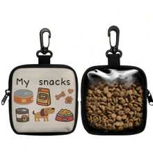 1个带拉链的狗狗零食袋 - 便携式涤纶宠物零食袋，适合户外活动和散步，有黑色、红色、紫色、蓝色可选，适合狗主人和训练员携带宠物零食、狗狗用品、狗狗玩具、遛狗包、狗狗零食收纳袋 - 彩色 - 查看 8