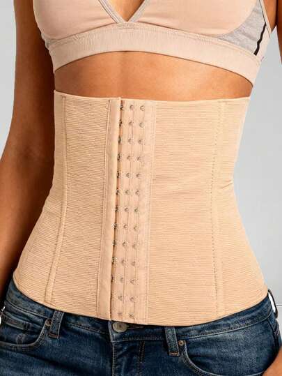 Seamless Knit 3-Row Buckle Sports Fitness Tummy Control Waist Shaper, Comfortable Body Sculpting Waist Cincher