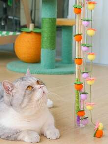 2pcs Plush Ball Cat Teaser Wand, Multi-Color Interactive Cat Toy With Bell, Fluffy Wand Stick For Indoor Cats, Kitten Exercise Toy, Cat Entertainment Teaser Stick, Fairy Cat Teaser Stick For Cat Entertainment,Plush Ball Cat Stuff,Multiple Colors Available - View 8
