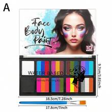opeth 10-Compartment 26-Color Water-Soluble Body Paint Set, Includes 1 Brush. Quick-Drying, High Saturation, Easy To Clean With Water. Suitable For Festivals, Parties, Halloween And Other Makeup/Painting Events - Multicolor - View 8