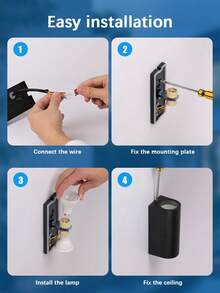 CANMEIJIA LED Garage Light, Outdoor Wall Light With GU10 Socket, Floodlight, Aluminum Decorative Courtyard Light, Indoor Wall Lamp, Outdoor Waterproof IP65 Home Lighting, Path Light, Square Wall Lamp Suitable For Outdoor Patio/Stairs/Street/Indoor/Garden/Living Room/Bathroom/Kitchen/Bedroom/Hallway/Interior Wall/Exterior Wall - 黑色 - 查看 4