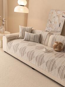 1 chiếc vỏ đệm sofa vải nhung cao cấp, kiểu dáng tối giản, chống trượt, bền chắc, mang lại cảm giác sang trọng, thoải mái, phù hợp cho mọi mùa, kiểu dáng châu Âu, chống trượt, chống bụi, chống trầy xước, bảo vệ sofa, phù hợp với sofa 1-4 chỗ ngồi, sofa hình chữ L. - Màu Khaki - Xem 3