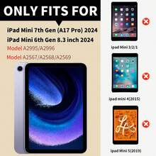 适用于苹果迷你6/迷你7的带笔槽硅胶平板电脑保护套 - 淺藍+藍 - 查看 2