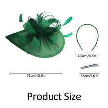 1 pezzo Fascinator a forma di goccia per donne, fascia per capelli, fermaglio per capelli, cappello pillbox da derby, cappello da chiesa, copricapo, Kentucky, cocktail, tea festa, matrimonio, ballo di fine anno, accessori per capelli - Multicolore - Visualizzare 12