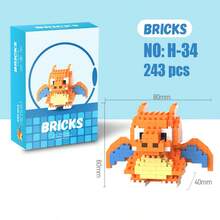 Pokémon Building Block Set - Pikachu Building Blocks, Micro Anime Charizard Model, DIY Assembly Craft Gift - Multicolor - View 12
