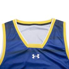 Under Armour 男女通用篮球球衣，休闲运动无袖T恤，22500103-400 - 藍色/黃色/白色 - 查看 5