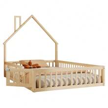 Kids Bed Frames, Headboards & Footboards - Natural + Pine + 140cm*200cm - View 5