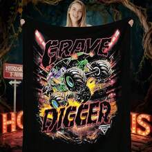 1PC 3D Monster Jam Monster Truck Cartoon Blanket, Edgy Gift For Motorsports Fans, Themed Man Cave Decor, Retro Sci-Fi Party Accent & Race Day Souvenir,Soft Throw Blanket For Home Bedroom Bed Sofa Picnic Travel Office Cover Blanket, Multiple Sizes 50x60 To 60x80 Inches - Multicolour 34 - View 6