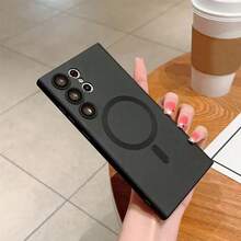 1个Hadaasi黑色奢华磁吸手机壳,兼容三星Galaxy S26Ultra/S26Plus/S26/S26Edge/S26Pro/S25Ultra/S25Plus/S25Edge/S25FE/S24 S25 S22 S23 Ultra Plus S20 S21 FE Note 20/A57/A37/A17/A07/A56/A36/A26/A55/A35/A25/A15/A24/A34/A14/A16/A06/A05S,柔软TPU材质,圣诞礼物,防震防摔金属光泽手机壳,国际版,非国内版 - 黑色 - 查看 8