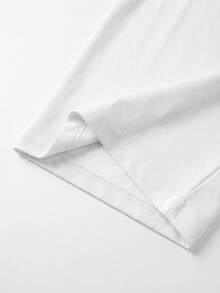 FRACTYR Men's Casual Street Style Loose Fit Heart Graphic Print Round Neck Short Sleeve T-Shirt, Summer - White - View 10