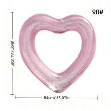 Adult Inflatable Heart-Shaped Swimming Ring, Water Floating Tube, Summer Beach Party Supplies - Dusty Pink - View 9