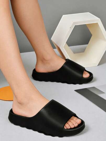 Men's Thick Sole Anti-Slip Durable Slippers, Indoor/Outdoor House Bathroom Wear, Plus Size