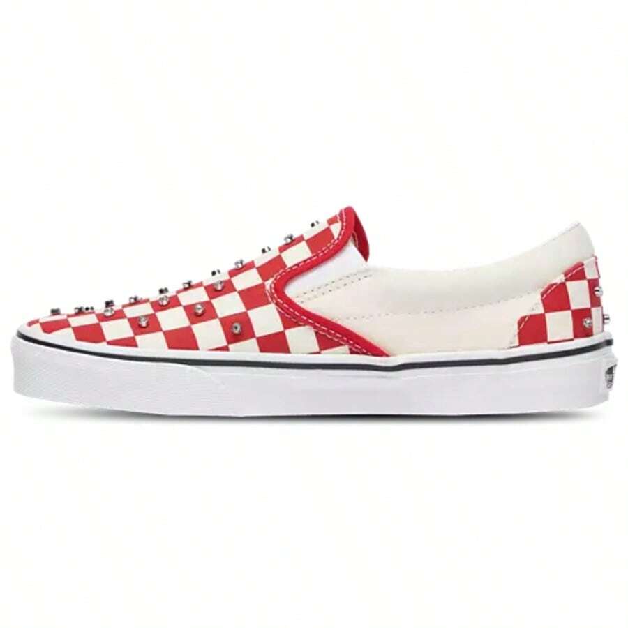 Vans Classic Slip-On White Red Shoes Women's VN000D6YIZQ1 - 紅白色 - 查看 1