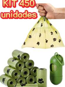 Kit With Up To 30 Rolls Of 450 Bags For Picking Up Pet Poop (Dog, Cat) + Holder. - 查看 13