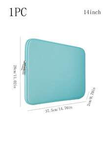 Soft Laptop Sleeve Bag For 11", 13", 14", 15", 15.6" Notebooks, Office & Travel Use - Mint Blue - View 7