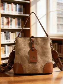 Fashionable Versatile Letter Retro Commuter Tote Bag, Casual Women's Handbag, Shoulder & Crossbody Bag - Multicolor - View 5