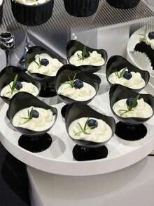 塑料冰淇淋杯、酸奶慕斯杯、黑布丁杯、创意黑色甜点杯、塑料冰淇淋杯 - 黑色 - 查看 1