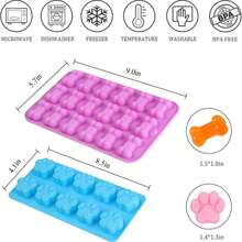 Silicone Mold In Dog Paw & Bone Shape, Suitable For Making Jelly, Candy, Chocolate, Ice Cubes, Also Can Be Used For Baking Dog Treats & Cookies - Multicolor - View 2