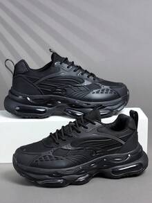 Giày nam thời trang thường ngày, giày thể thao nam cổ điển, giày chạy bộ buộc dây, giày sneaker nam cá tính, giày casual đường phố. - màu đen - Xem 5