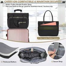 Teacher's Briefcase 15.6-Inch Laptop Bag (Approx. 39.6 Cm) Work Bag Laptop Case Nurse's Bag Professional Laptop Messenger Bag With Insulated Pocket Laptop Briefcase Suitable For Office, University, Nursing, Teal - 黑色 - 查看 4