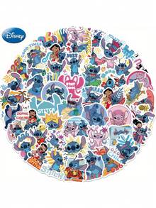 Disney 50pcs Official Stitch Stickers, DIY Packaging Tape Stickers, Suitable For Daily Or Party Holiday Decoration, Fun Gift For Friends - one-size - View 8
