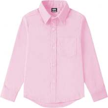 9 Month-16Y Boys' Long Sleeve Button Down Toddler Dress Shirt Oxford Uniform Shirt With Chest Pocket - P-boy 連身裙-紫色 - 查看 8