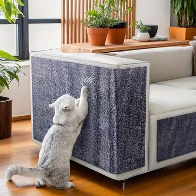 1个猫抓家具保护贴，沙发防猫爪保护贴，猫抓板，可裁剪粘性小猫抓板，方便DIY攀爬，适用于沙发、墙壁、门、桌腿等。