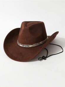A Men's And Women's Western Cowboy Hat, A High-Quality Denim Hat, With European And American Western Styles, A Fashionable And Simple Square Hat, Suitable For Daily Wear, Parties, Western-Themed Events, Gatherings, Role-Playing, Graduation Ceremonies, Costume Balls, Festivals, Birthday Celebrations, Music Festivals, Hiking Trips, Etc. - Feathered Hat - View 13