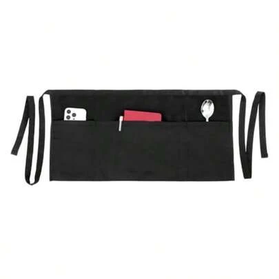 Black Waitress Apron With 3 Pockets For Women Men Restaurant Cafes Bars Party Cooking Kitchen Black 24 L X 12 W