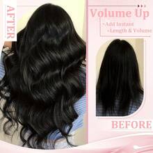 8Pcs Real Human Hair Clip-In Extensions For Women, Invisible & Seamless Double Weft, Natural Straight Remy Hair, #1B - Elegant Style For All Ethnicities, Long & Sleek Look - Natural Black - View 7